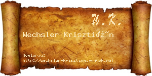 Wechsler Krisztián névjegykártya